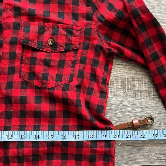 Christmas Red Plaid Long Sleeve Girls Shirt Dress Youth Size Small - Picture 11 of 12